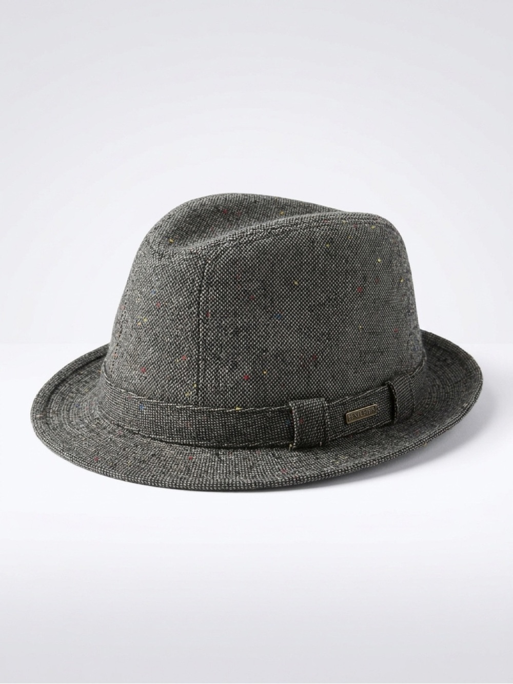 NWT Pendleton Gray Speckled Wool Hat with Cream Lining